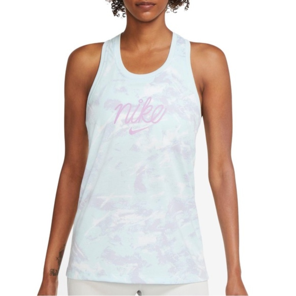 Nike Dri Fit sz 2XL green & purple print racer back sleeveless athletic tank top